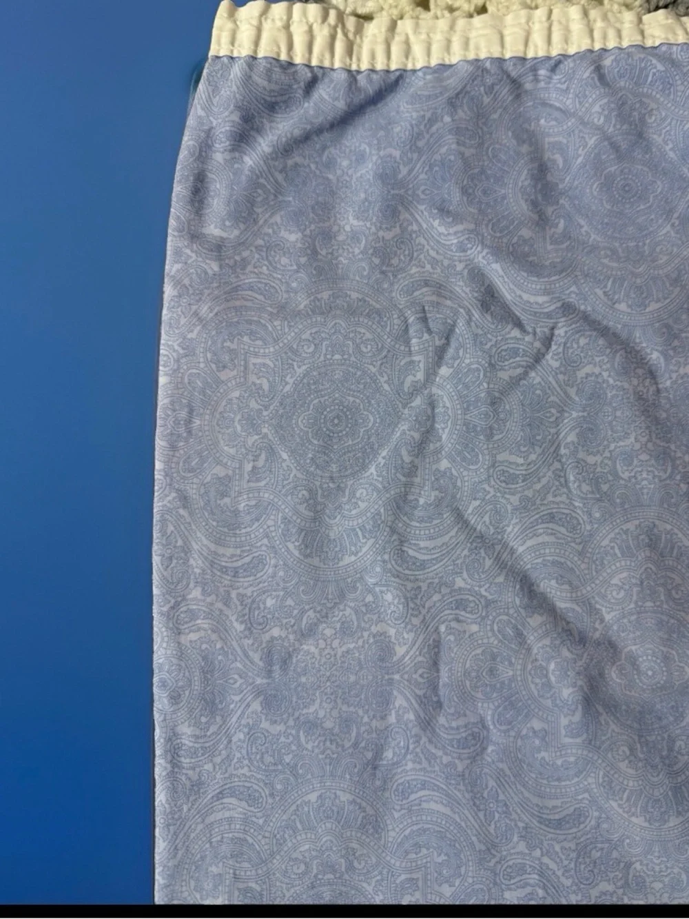 Lauren Ralph Lauren Pale Blue Paisley std pillowcase white band 100% Cotton USA